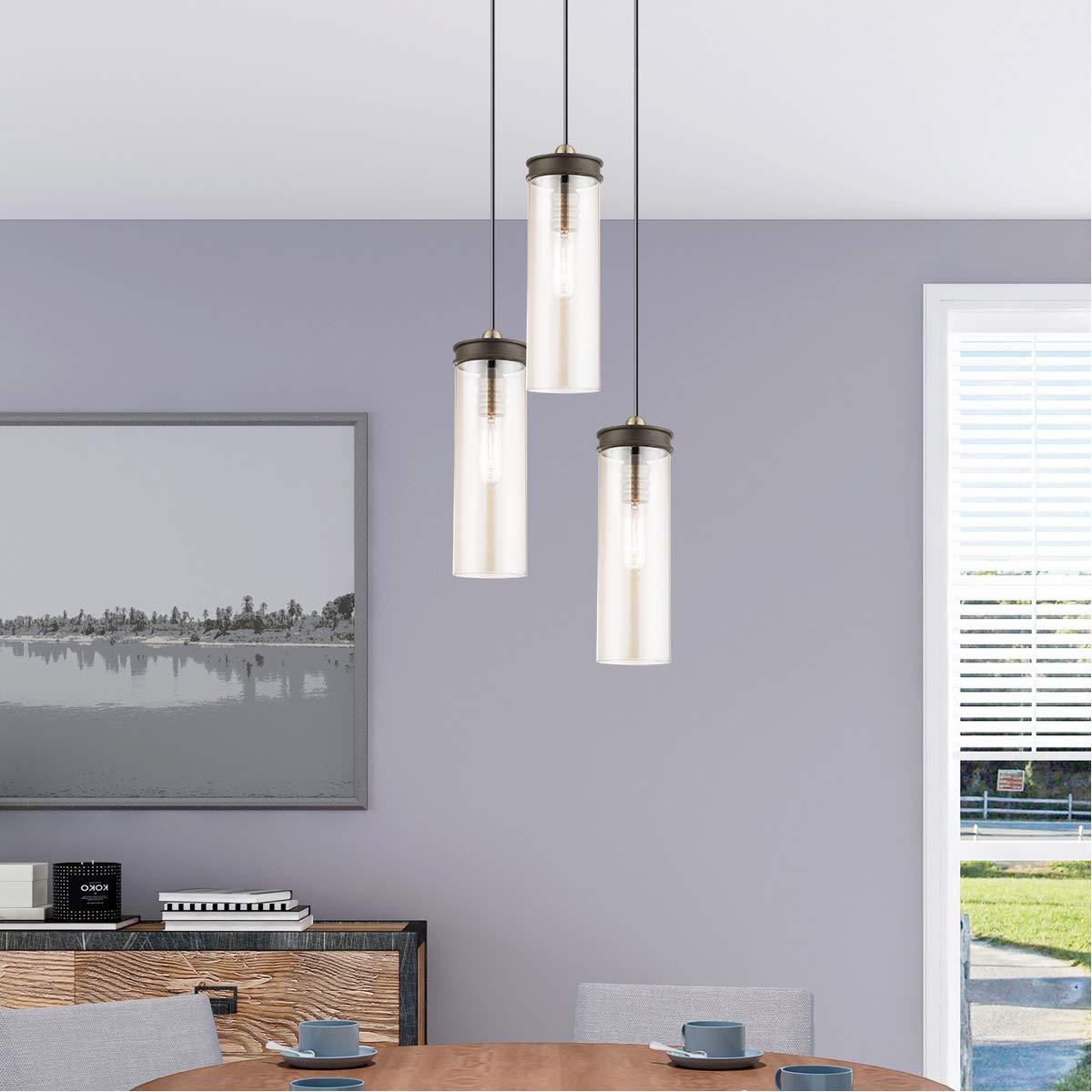 Livex Lighting Art Glass 1 - Light Pendant in  Bronze