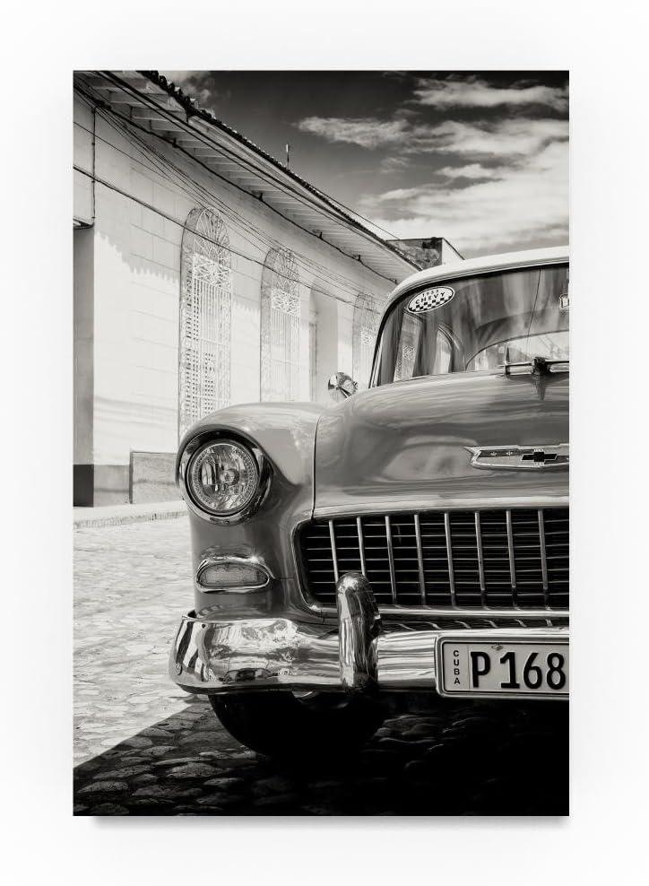 Vintage Red Car Framed Canvas Print, 16 x 24