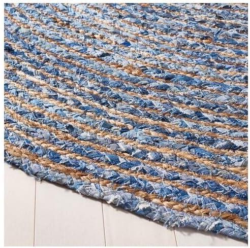 Cape Cod CAP202 Woven Indoor Area Rug - Blue/Natural - 8'x10' Oval - Safavieh