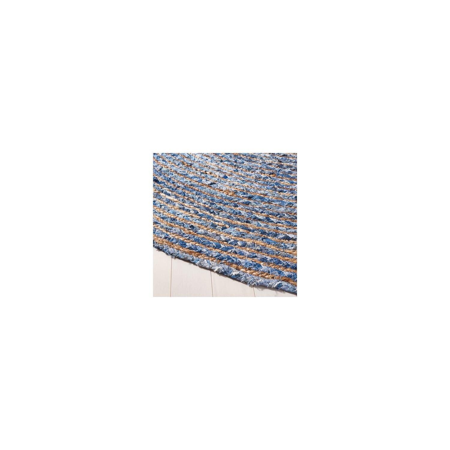 Cape Cod CAP202 Woven Indoor Accent Rug - Blue/Natural - 3'x5' Oval - Safavieh