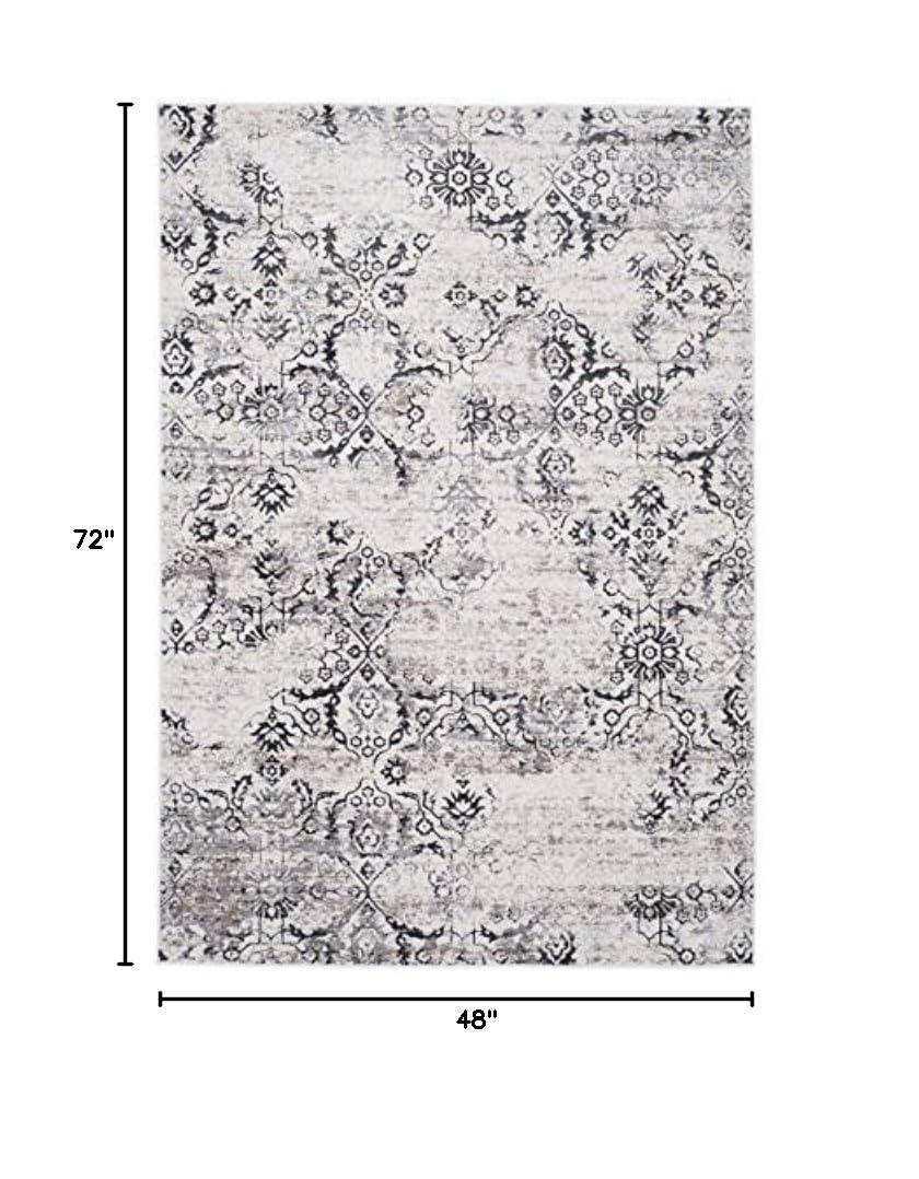 SAFAVIEH Artifact Emmeline Abstract Area Rug, Charcoal/Cream, 4' x 6'