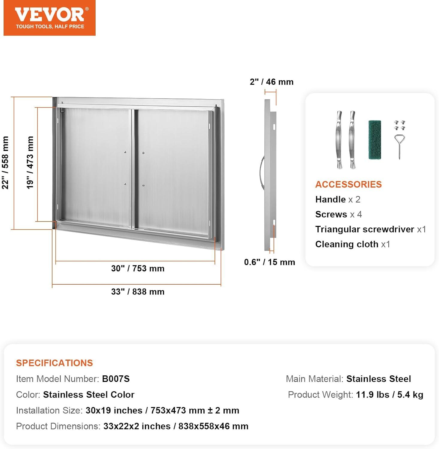 VEVOR 33'' 8 Outdoor Kitchen