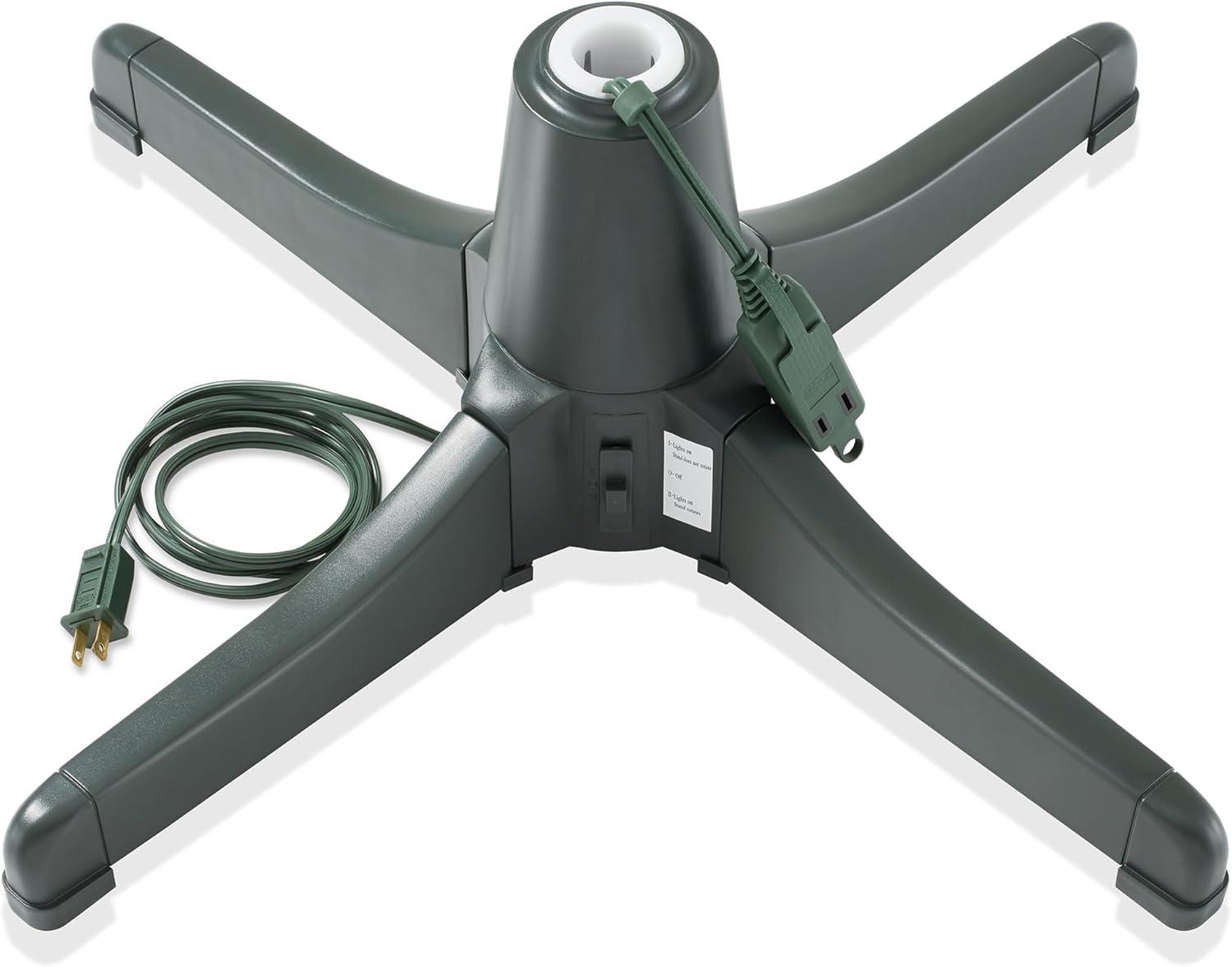 Casafield Rotating Christmas Tree Stand - 360-Degree Revolving Base for Up to 7.5 FT Artificial Tree, Green