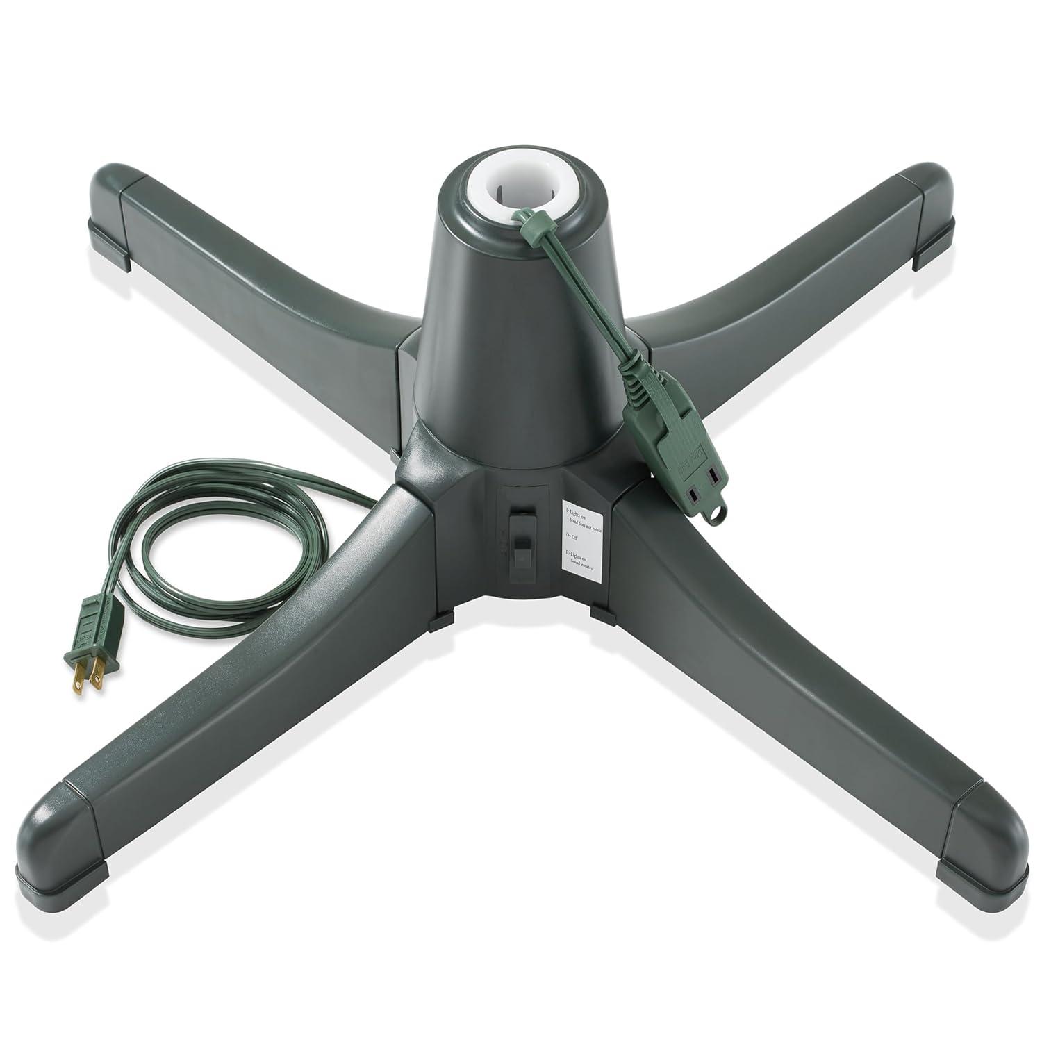 Casafield Rotating Christmas Tree Stand - 360-Degree Revolving Base for Up to 7.5 FT Artificial Tree, Green