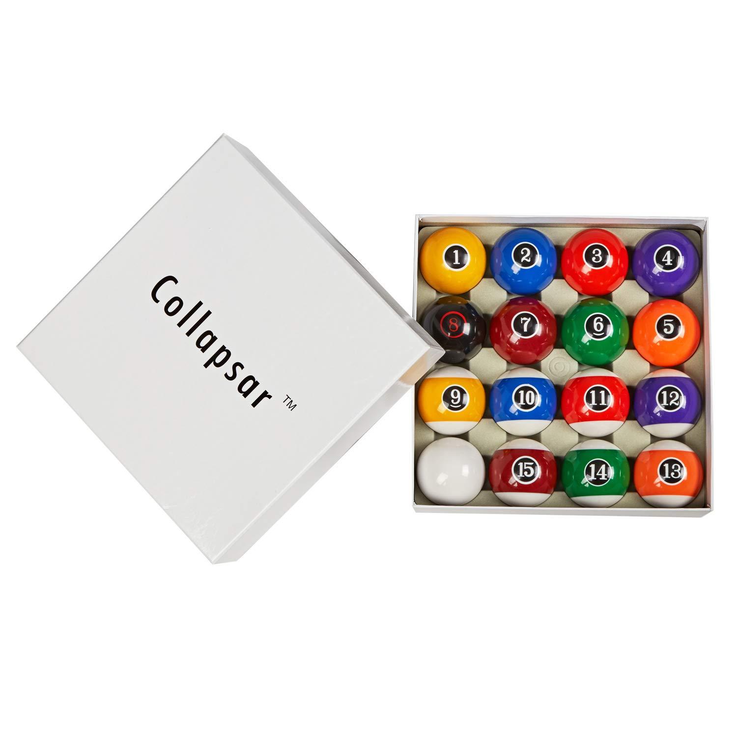 GSE Professional Billiards Pool Balls Set – 2-1/4" Regulation Size, Standard 16 Pool Balls, Art Numbered Design