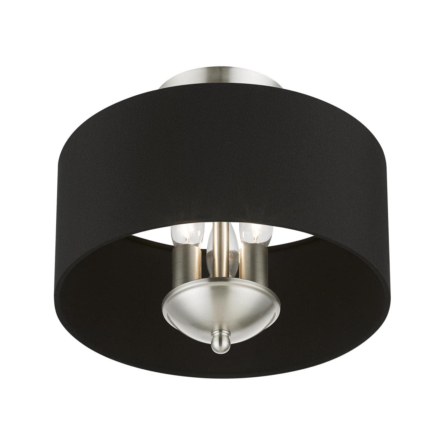 Livex Lighting Huntington 3 - Light Semi-Flush Mount in  Brushed Nickel