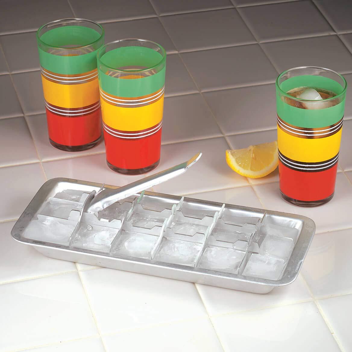 Vintage Kitchen Aluminum Metal Ice Cube Trays, Set of 1 – Each Tray Features 18 Slot Ice Cube Maker with Easy Release Handle