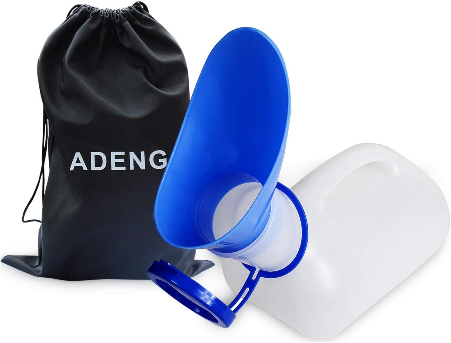 Unisex Urinal Bottle for Men and Women, Pee Bottle with Lid and Funnel, Travel Urinal Kit for Camping Outdoor, with a Carry Bag
