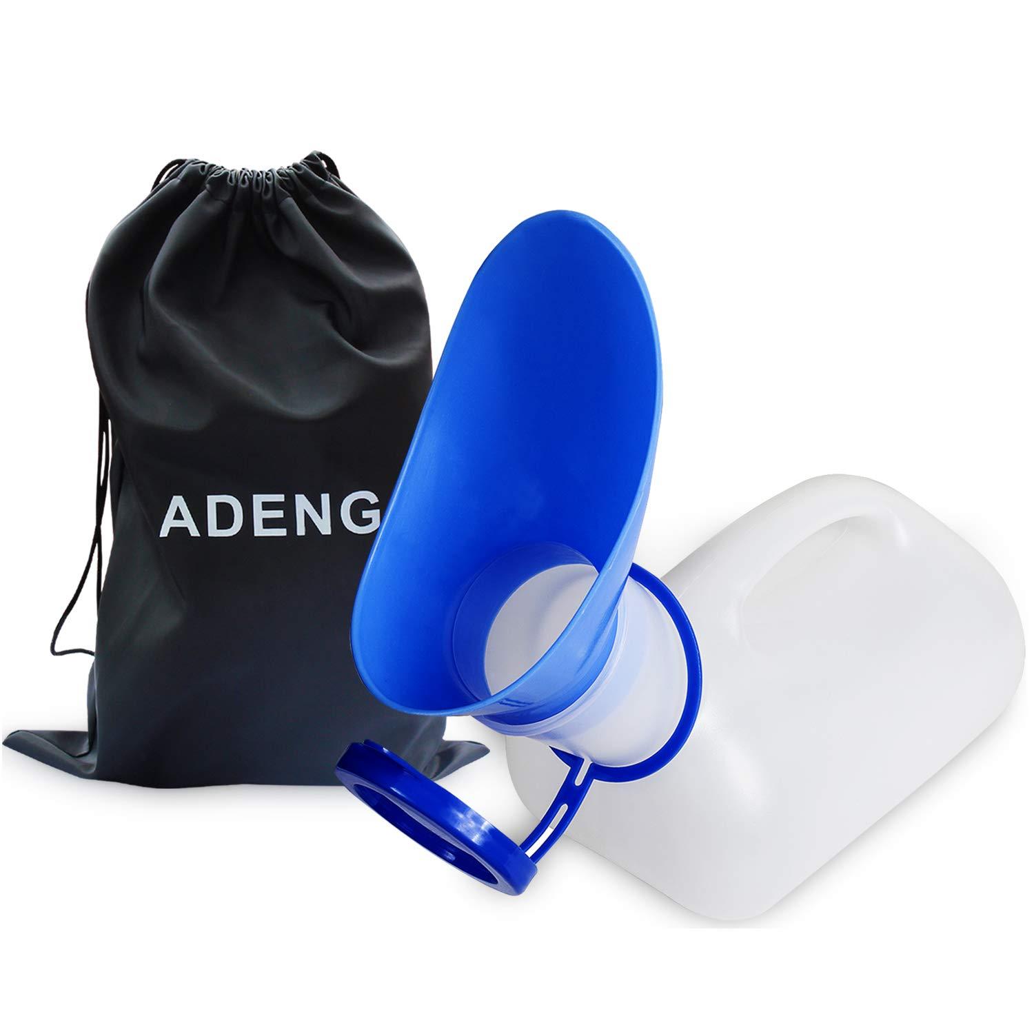 Unisex Urinal Bottle for Men and Women, Pee Bottle with Lid and Funnel, Travel Urinal Kit for Camping Outdoor, with a Carry Bag