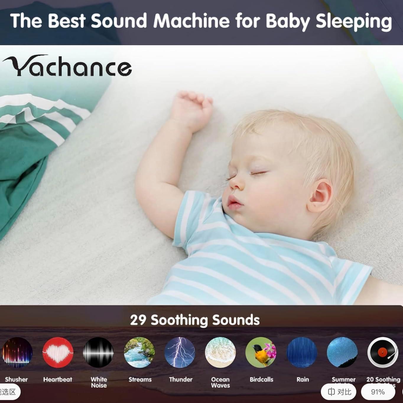 Night Light for Kids Girls Boys Star Projector White Noise Sound Machine Baby Sleep Soother Nursery Bedroom Children Bedside Lamp with Music Adapter Timer Remote Control