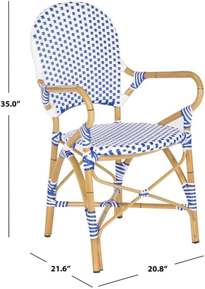 Safavieh Hooper Outdoor Stacking Arm Chair, Set of 2 - Blue/White