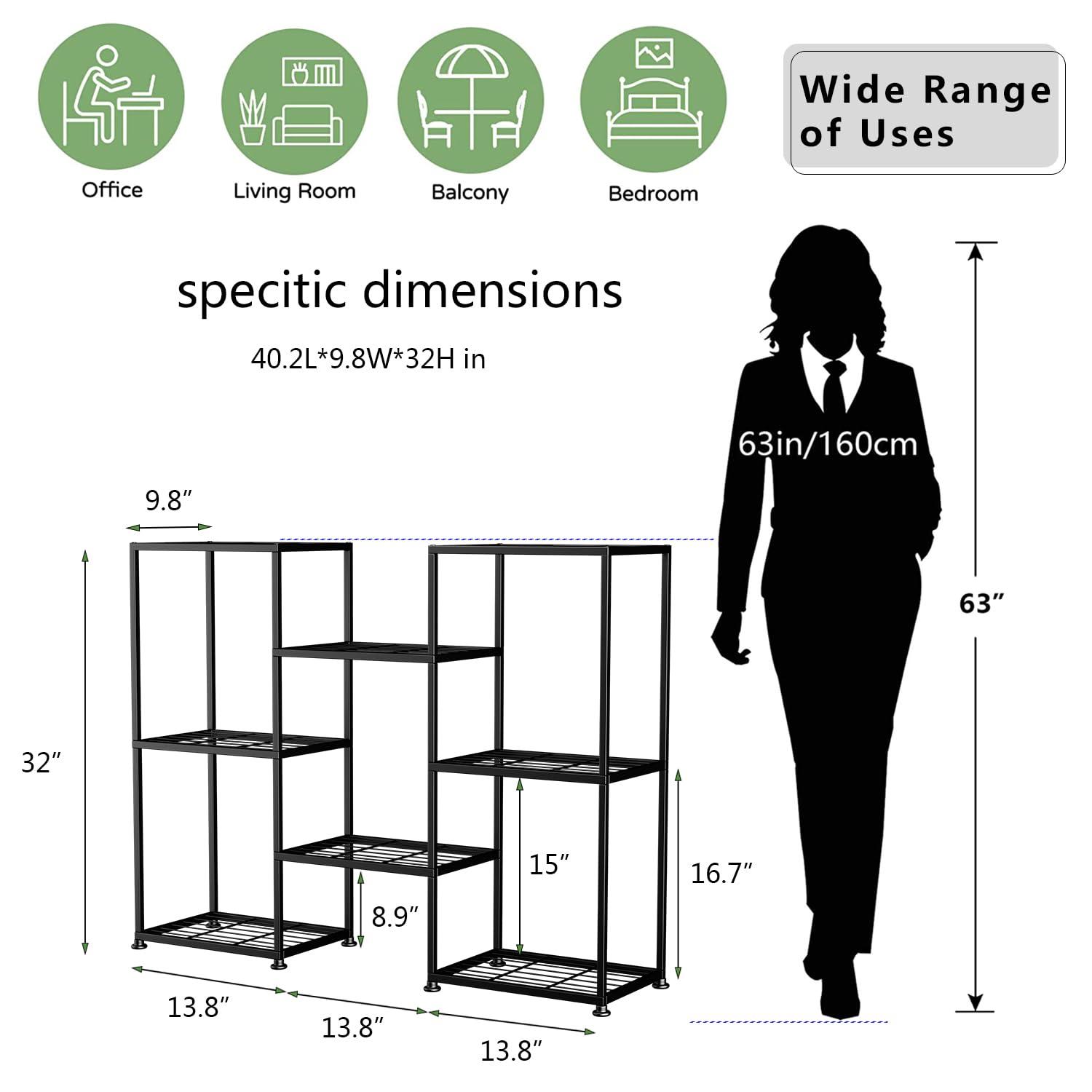 3 tier Plant Stand Indoor Metal Plant Stands Outdoor Tiered Plant Shelf for Multiple Plants, 8 Tiers Plant Rack Holder Garden Shelves Flower Stand for Living Room Patio Corner (8 Tiers-A)