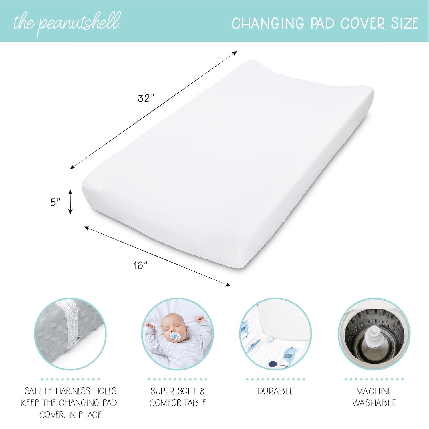The Peanutshell Boho Rainbow Changing Pad Covers for Girls or Boys, Unisex, 3-Pack