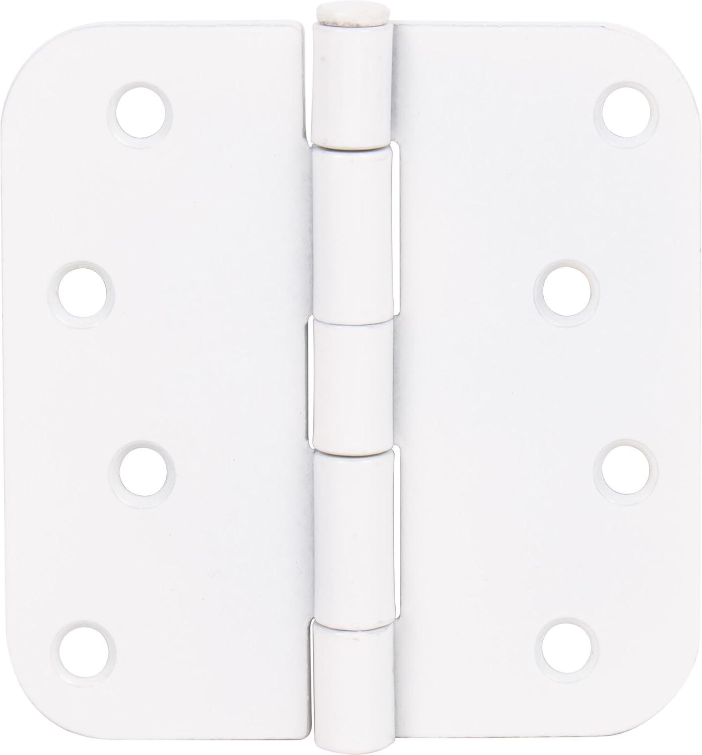 Stone Harbor Hardware 4" Door Hinges, 5/8" Radius Corner, White, 2-Pack