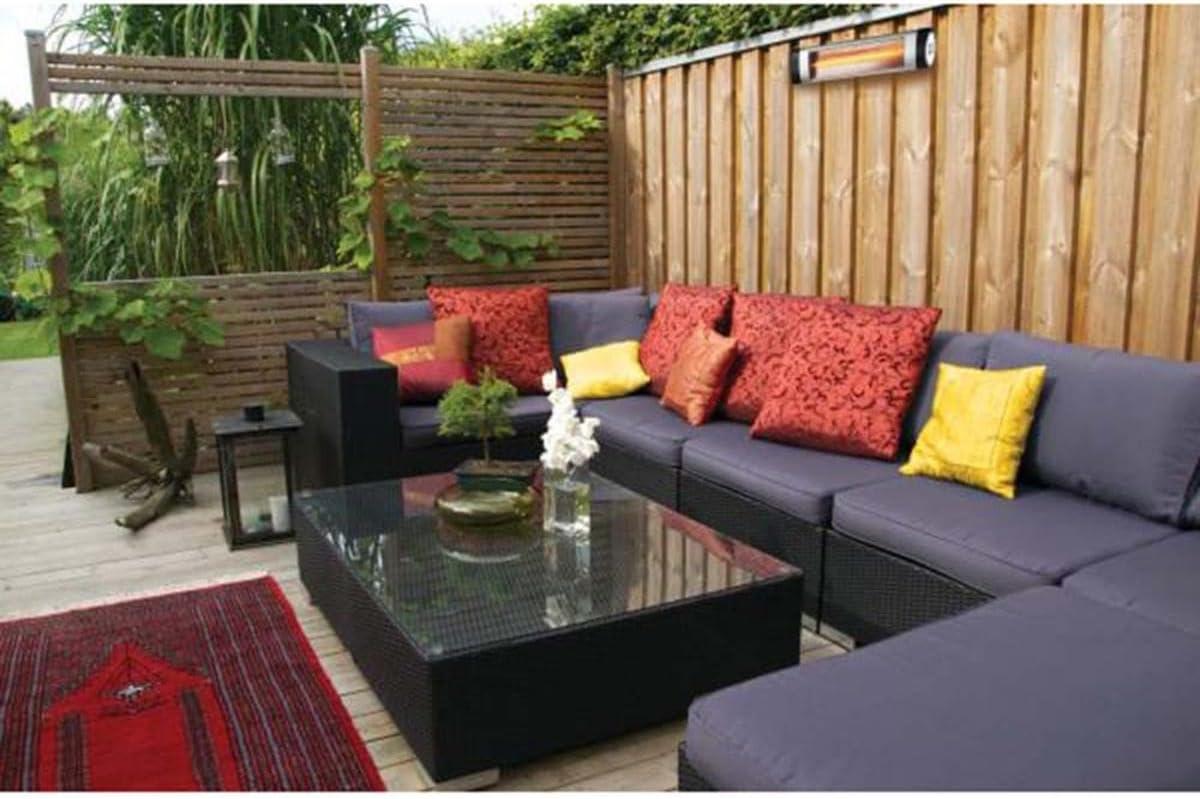 Comfort Zone Outdoor/Indoor Electric Patio Heater with Remote Control - Black/Silver