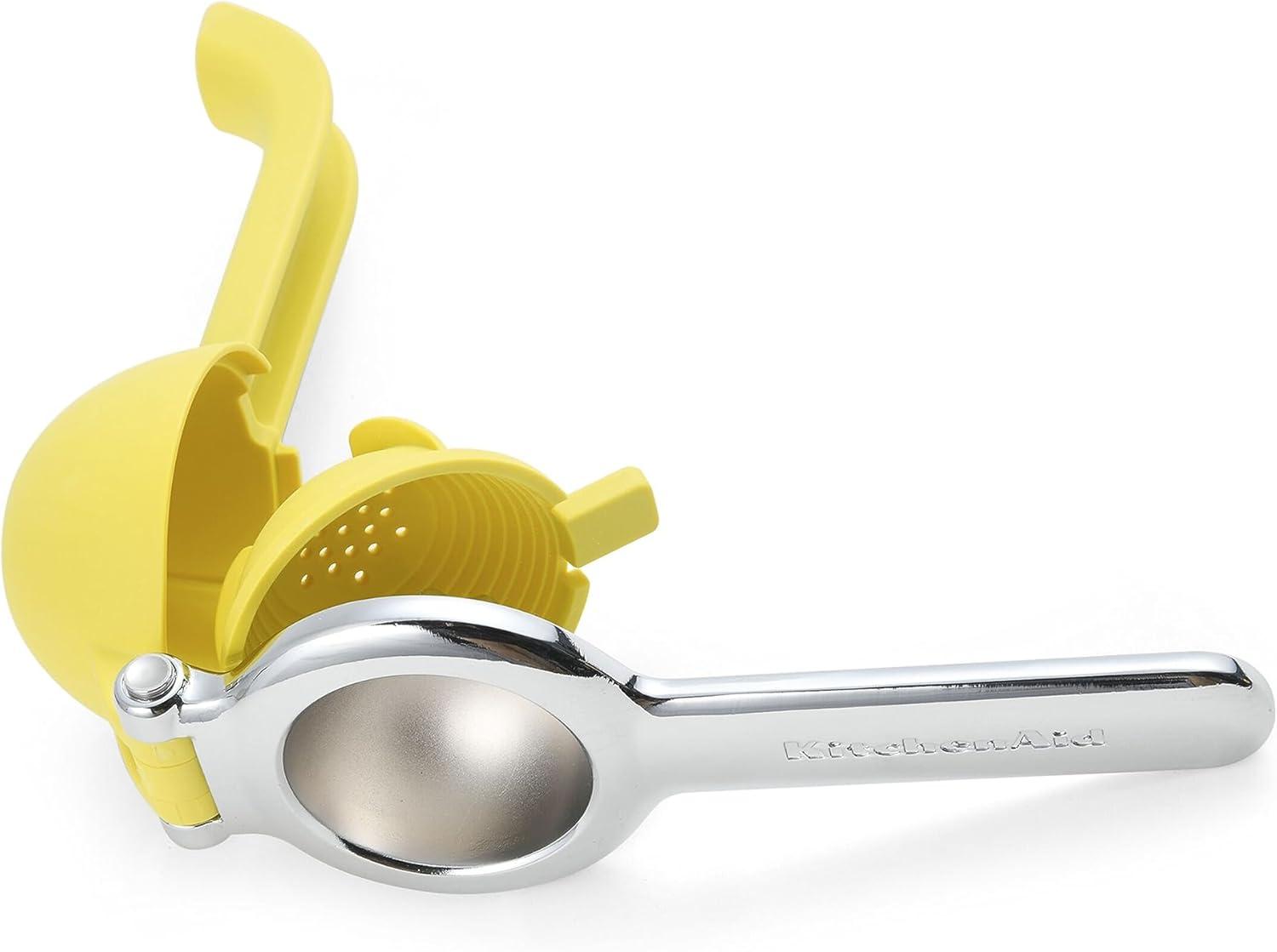 Lemon Yellow Aluminum Citrus Squeezer with Seed Catcher