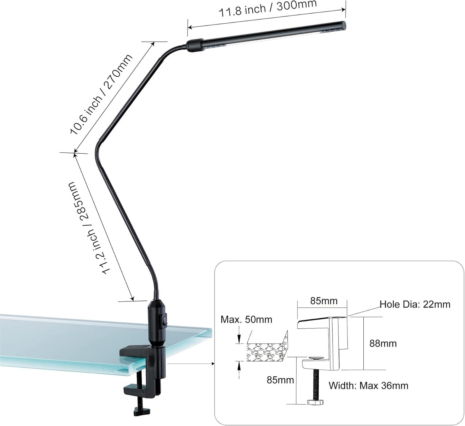Realspace™ LED Gooseneck Lamp, Adjustable, 22-1/2"H, Black