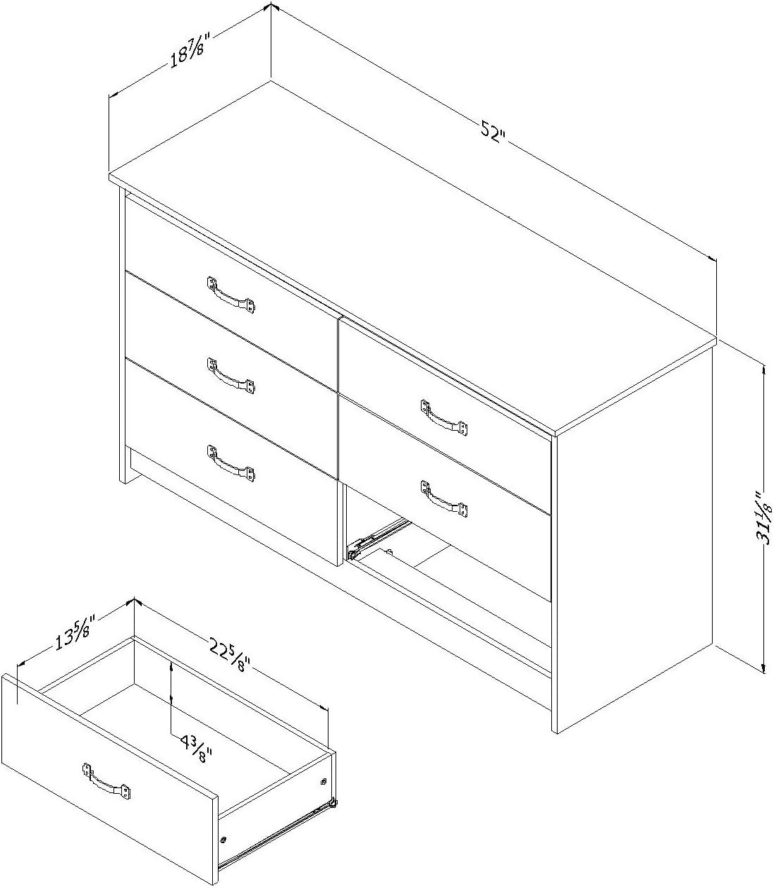 Farmhouse Nordik Oak 6-Drawer Double Dresser with Soft Close