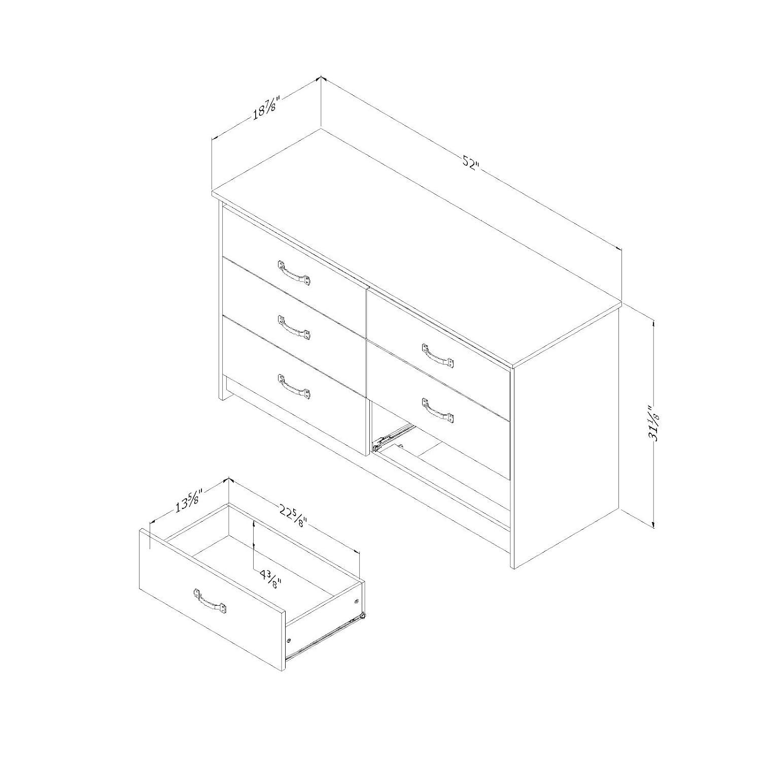 South Shore Tassio 6-Drawer Dresser