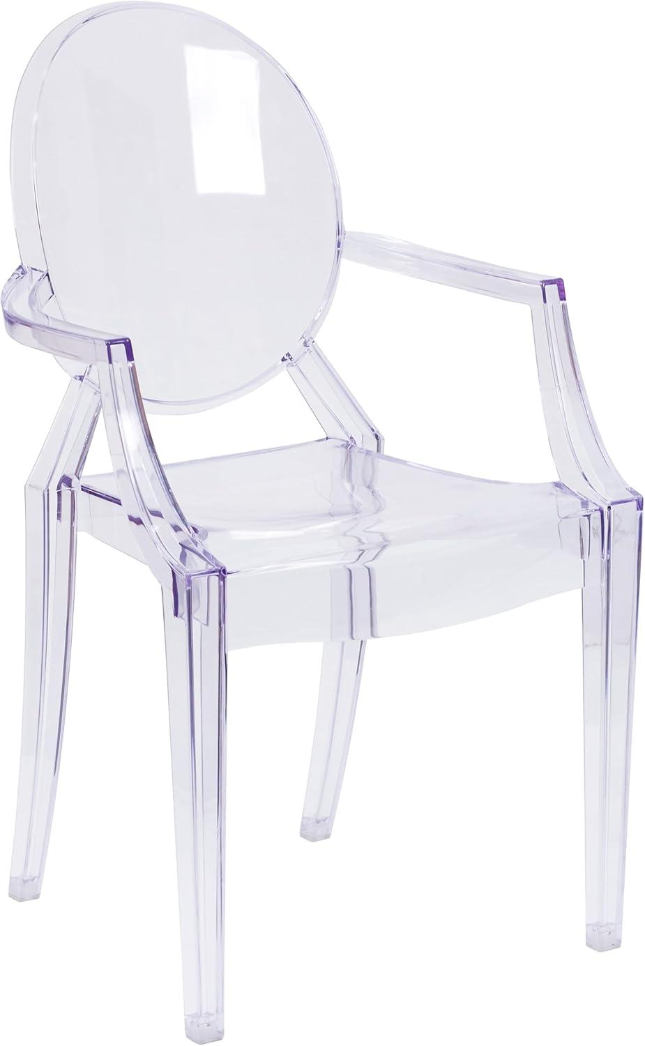 Flash Furniture Ghost Chair with Arms in Transparent Crystal