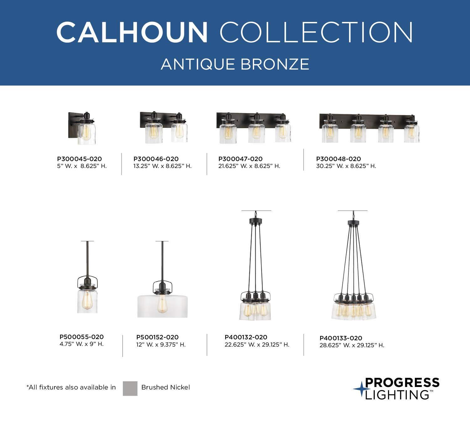 Progress Lighting Calhoun 1-Light Pendant, Antique Bronze, Parchment-Finish Glass Shade