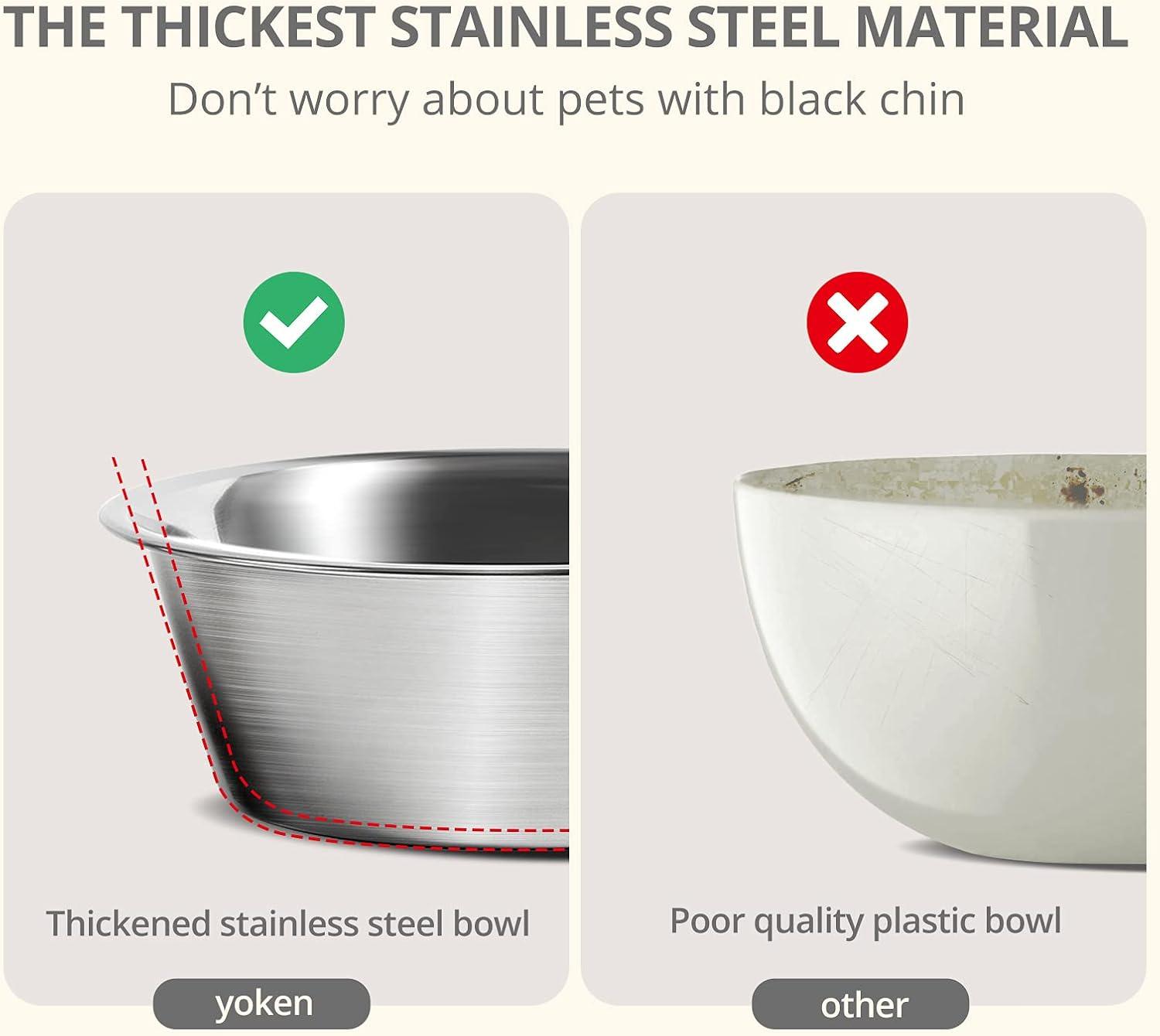Yoken Elevated Dog Bowls, Stainless Steel Bowl,Prevention of Vertebrae Disease