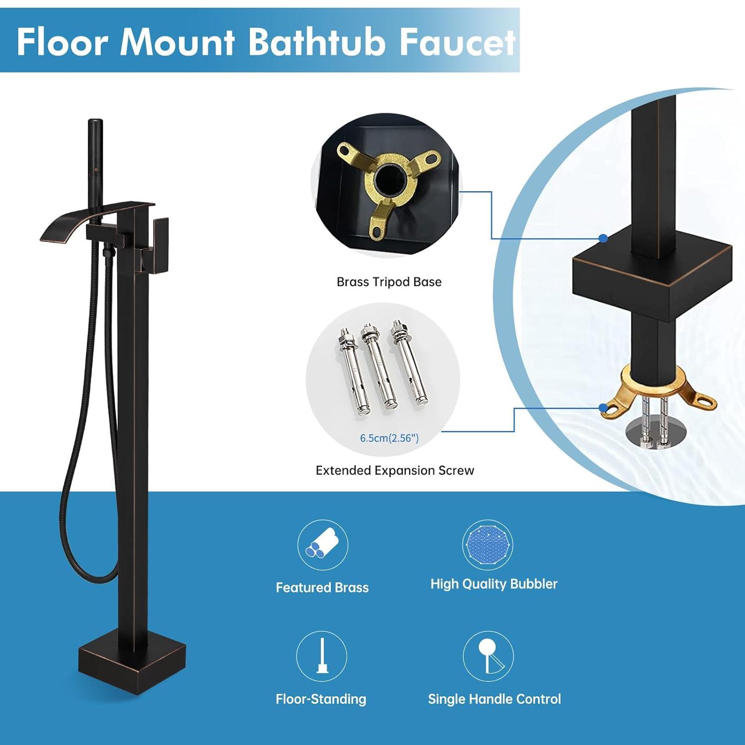 Bathroom Freestanding Tub Filler with Diverter