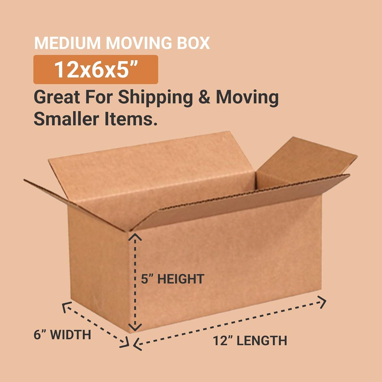 Box Partners 12" x 6" x 5" Shipping Boxes 32 ECT Brown 25/Bundle (1265)