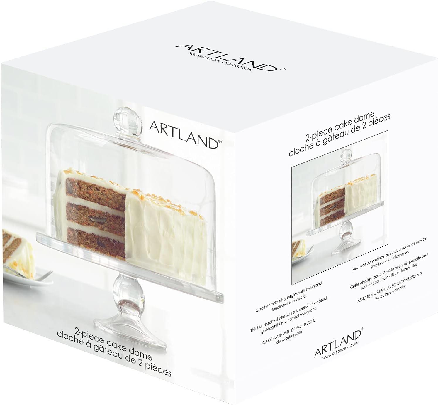 Artland Simplicity Cake Stand with Straight Sided Dome - Flawless Glass, Tall Cake Friendly, Secure Design, Elegant Craftsmanship, Gift Ready, Durable, Designed by Artland
