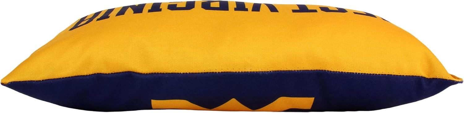 College Covers Solid Color Bolster Travel Pillow, 1 Count (Pack of 1), West Virginia Mountaineers