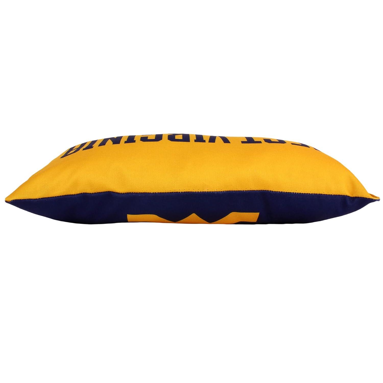 College Covers Solid Color Bolster Travel Pillow, 1 Count (Pack of 1), West Virginia Mountaineers