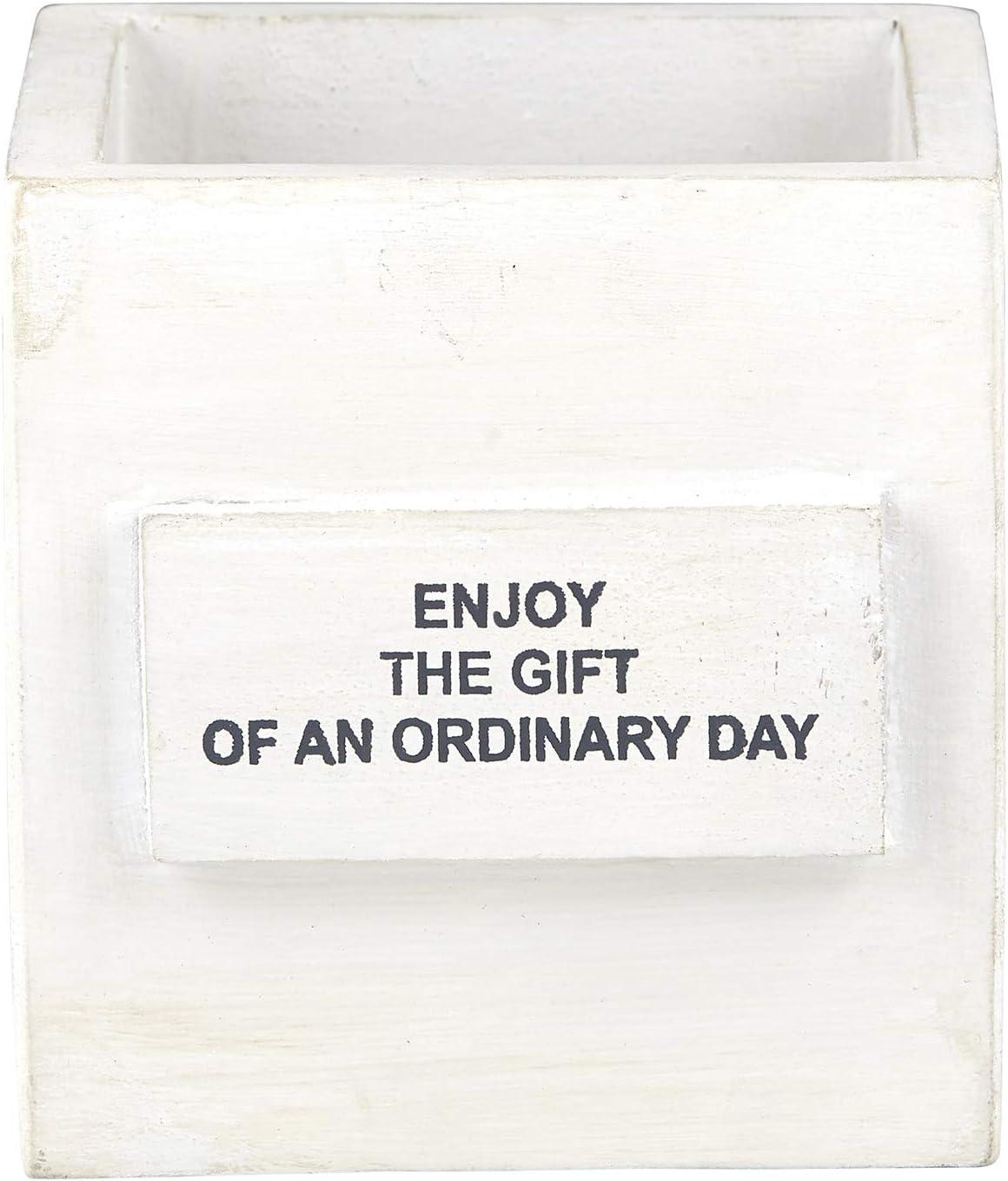 White Wooden Decorative Nest Box with Inspirational Message