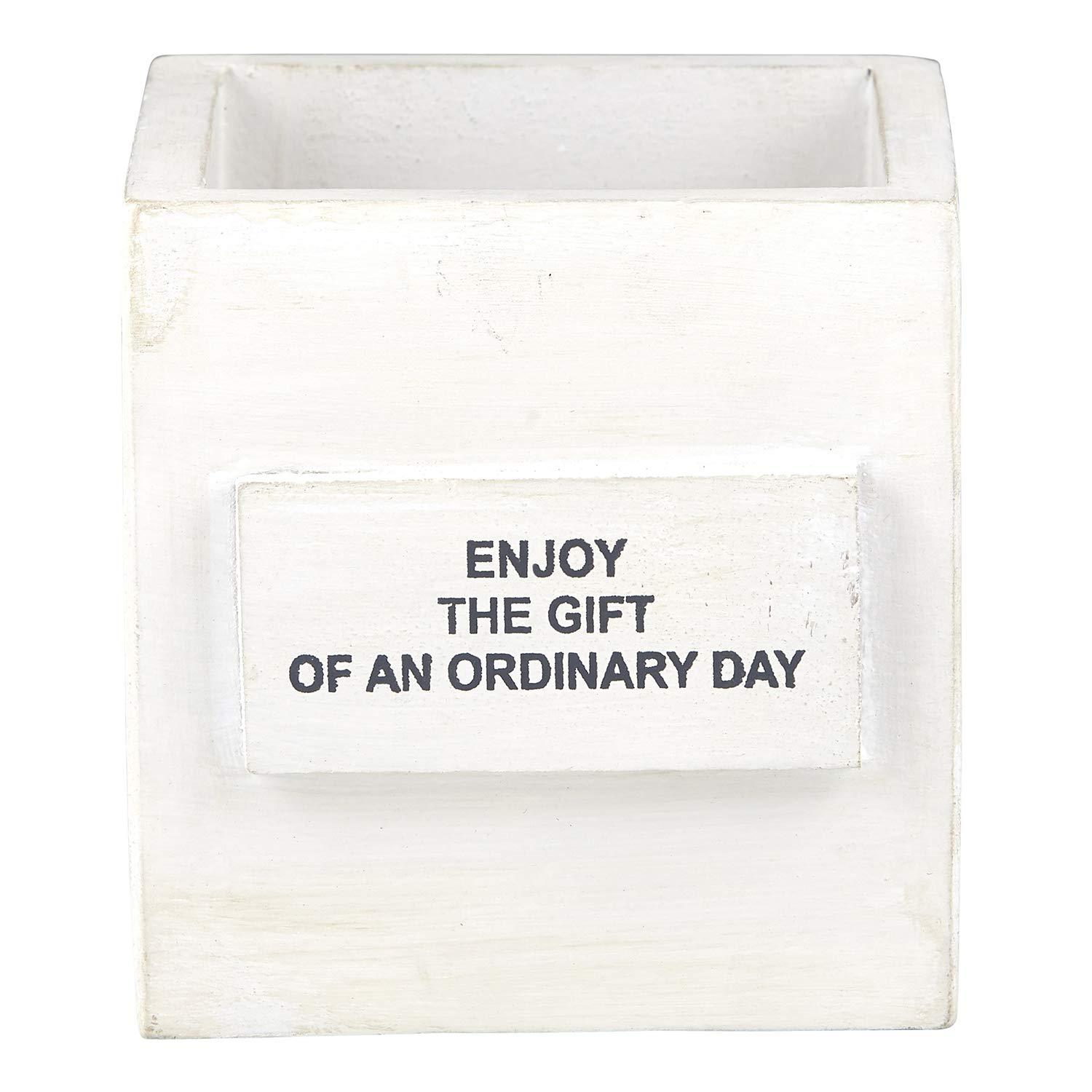 White Wooden Decorative Nest Box with Inspirational Message