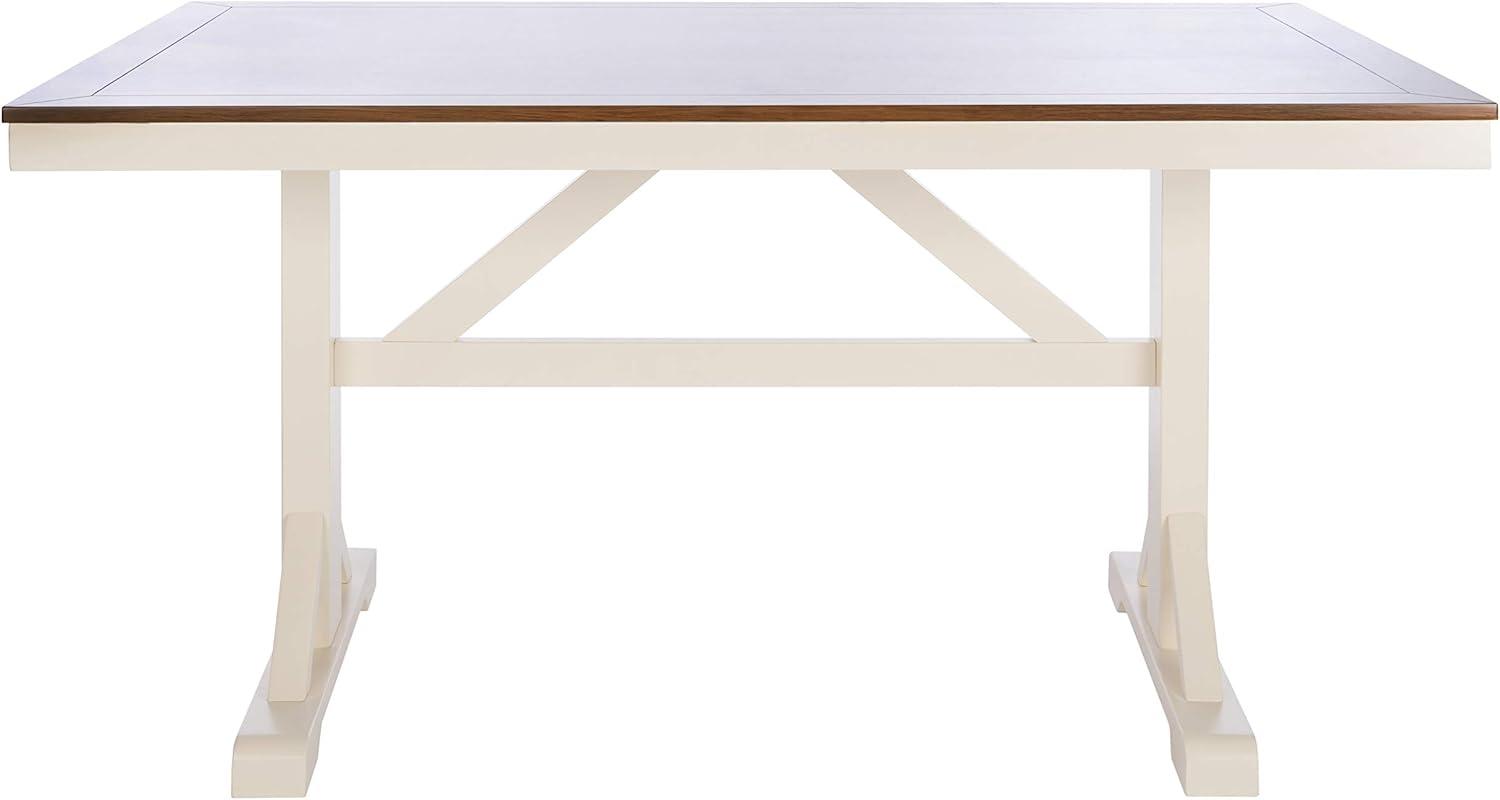 Akash Rectangle Dining Table - White/Natural - Safavieh