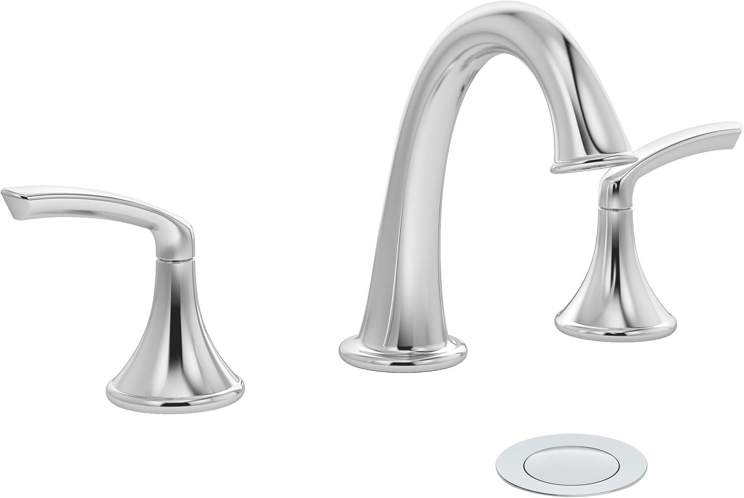 Elm Widespread Faucet with Push Pop Drain