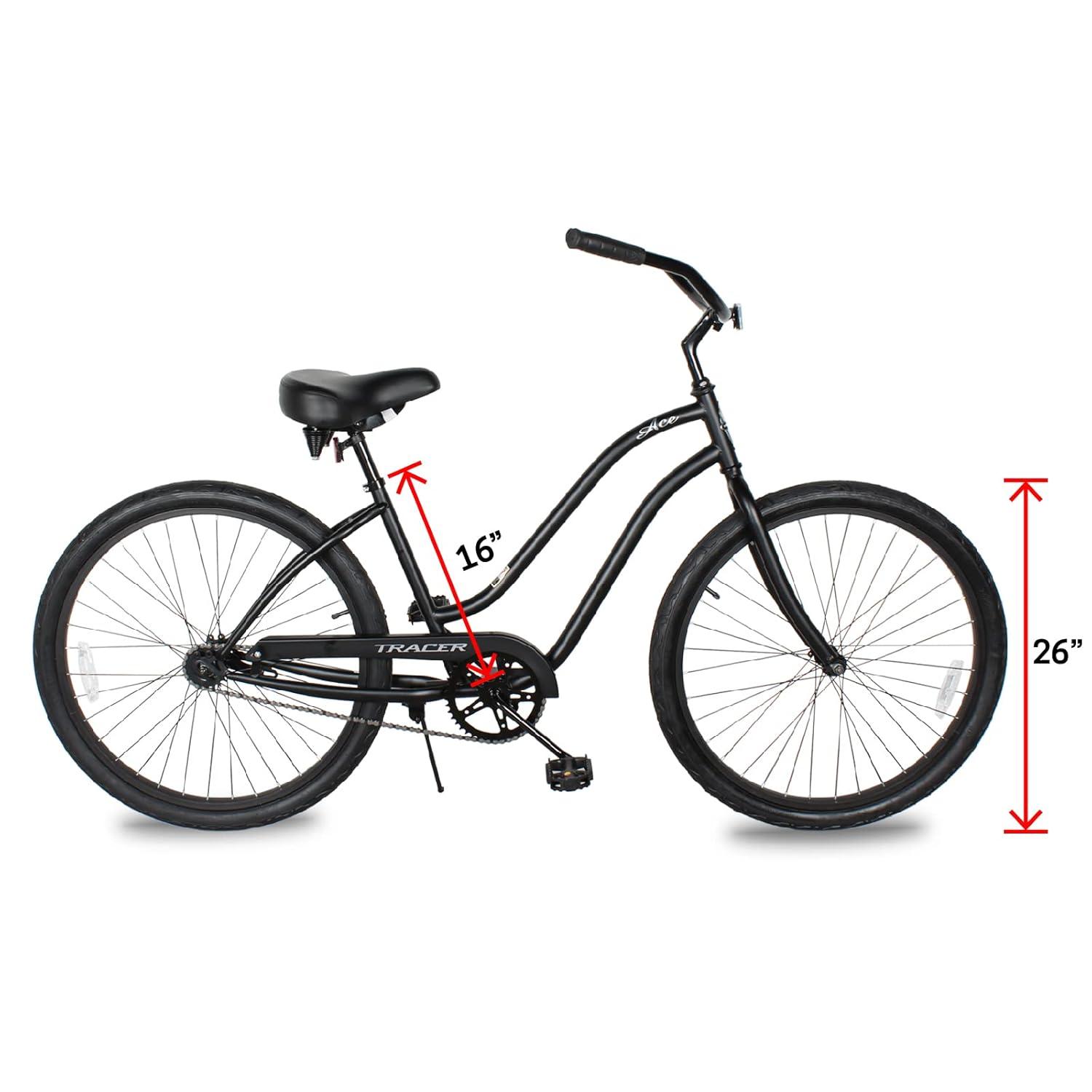 Tracer ACE Bicicleta de Playa de 26 Pulgadas para Mujer, Rosa, Velocidad Nica, Freno de Montaña, Bicicleta Urbana de Cercanías para Adultos