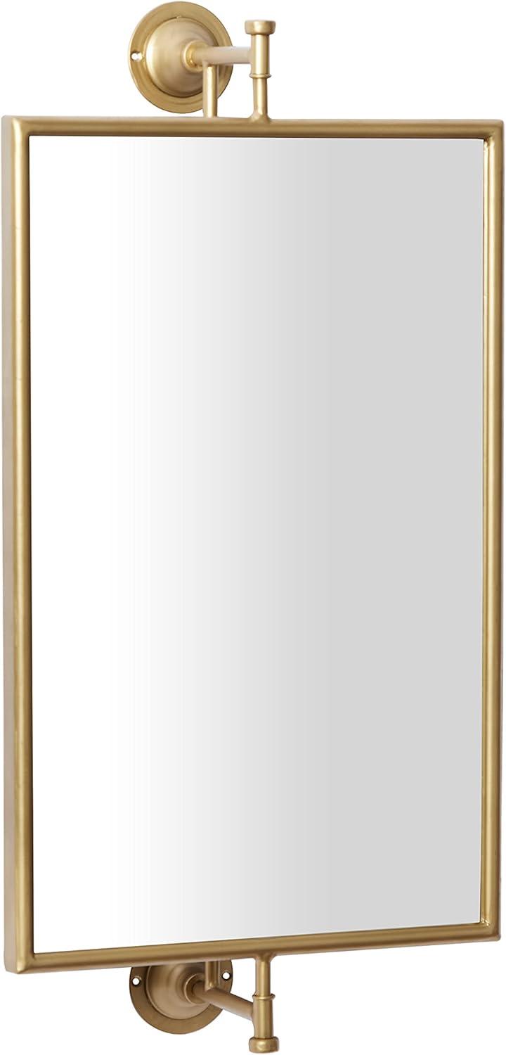 DecMode 14" x 28" Gold Dimensional Wall Mirror