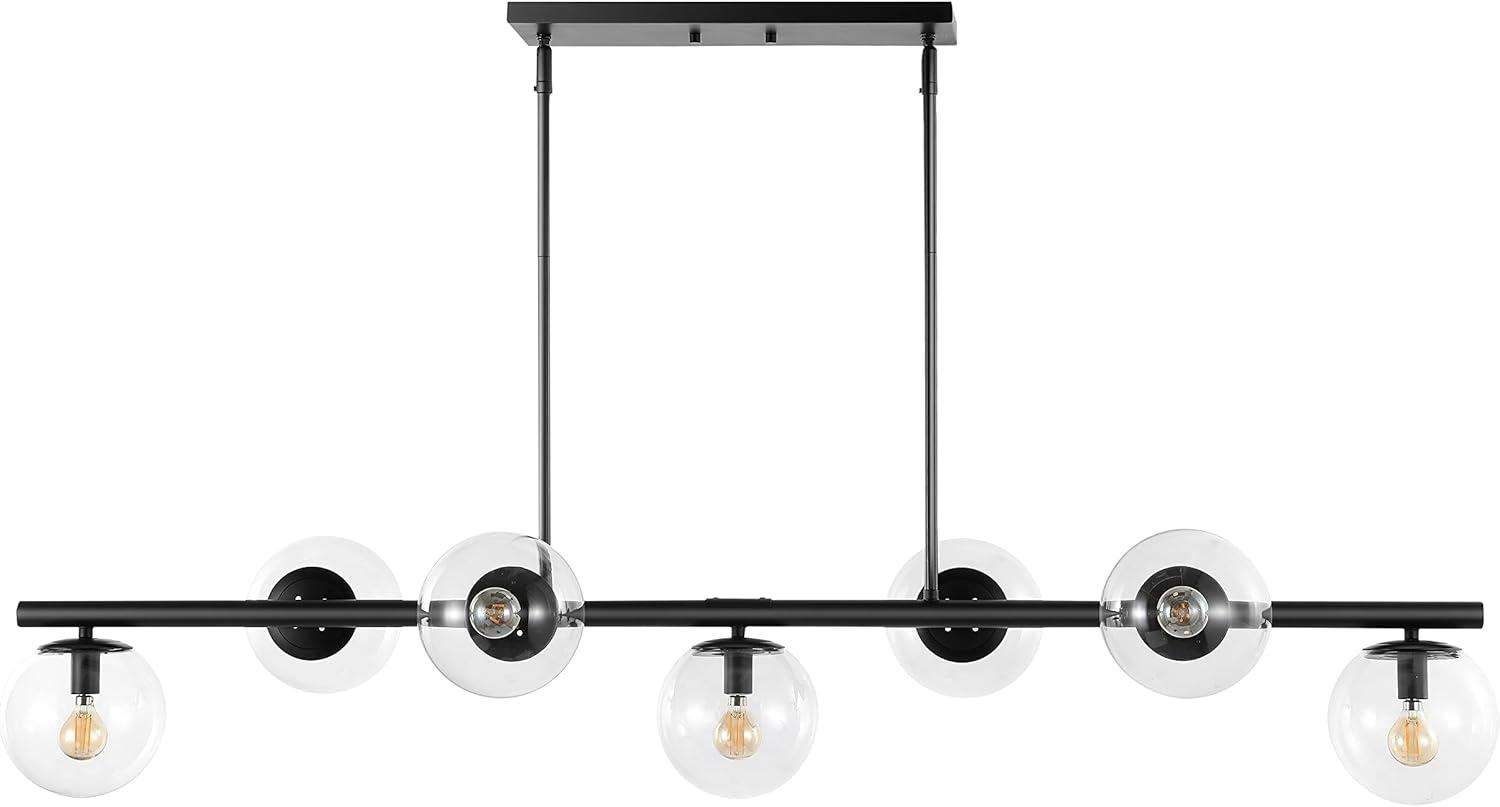 Luca Parisian Black Iron 7-Light Linear LED Pendant