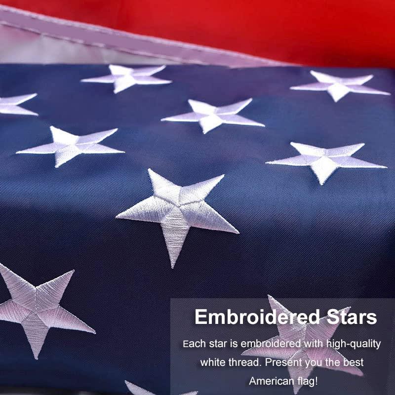 American flag USA flag 3x5FT-Embroidered Stars Flag Double Stitched Sewn Stripes Outdoors Indoors Heavy Duty flag Brass Grommets Banner