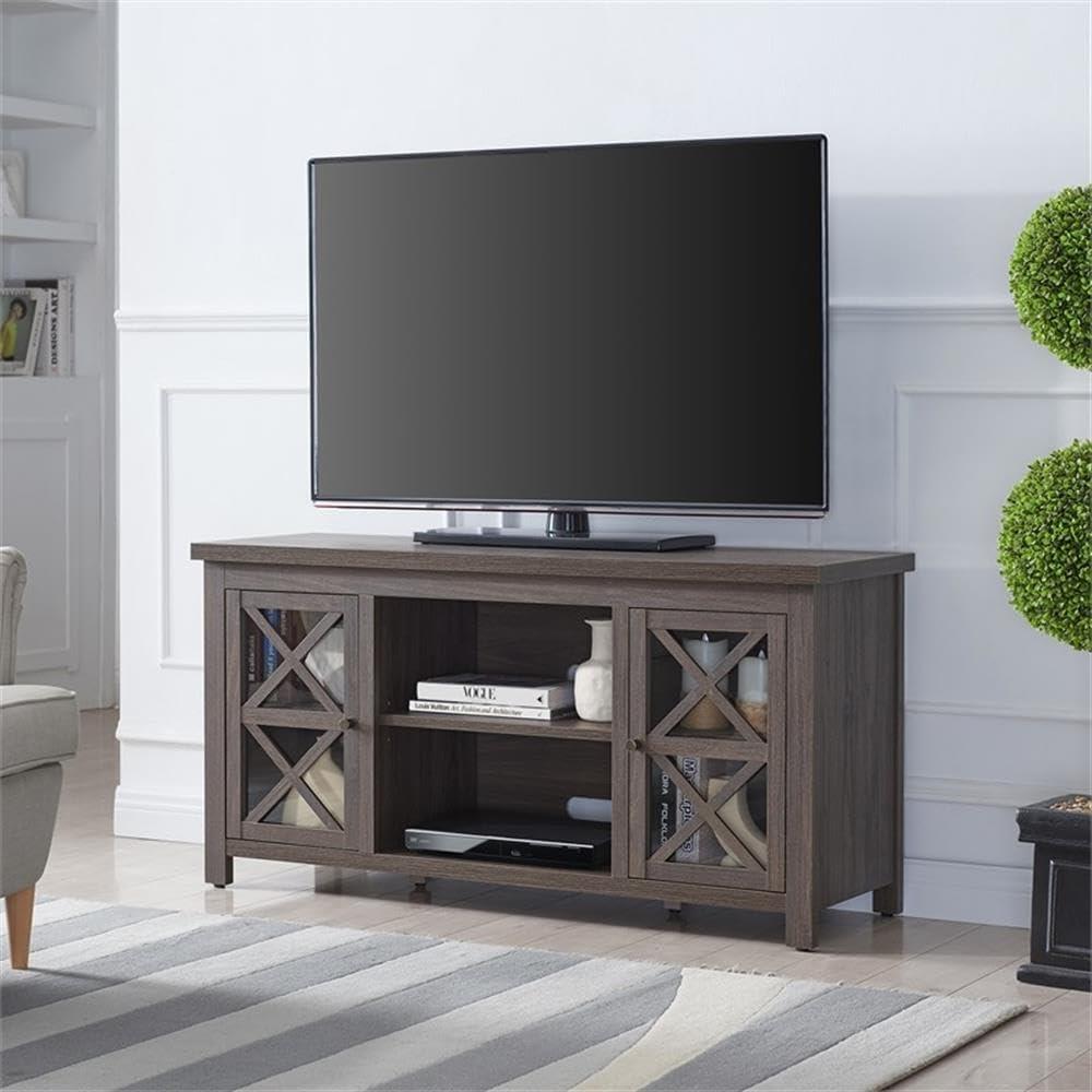 Evelyn&Zoe Colton Rectangular TV Stand for TV's up to 55", Alder Brown