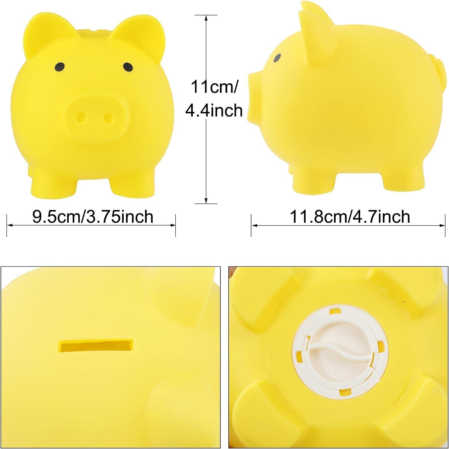 Yellow Unbreakable Plastic Piggy Bank for Kids