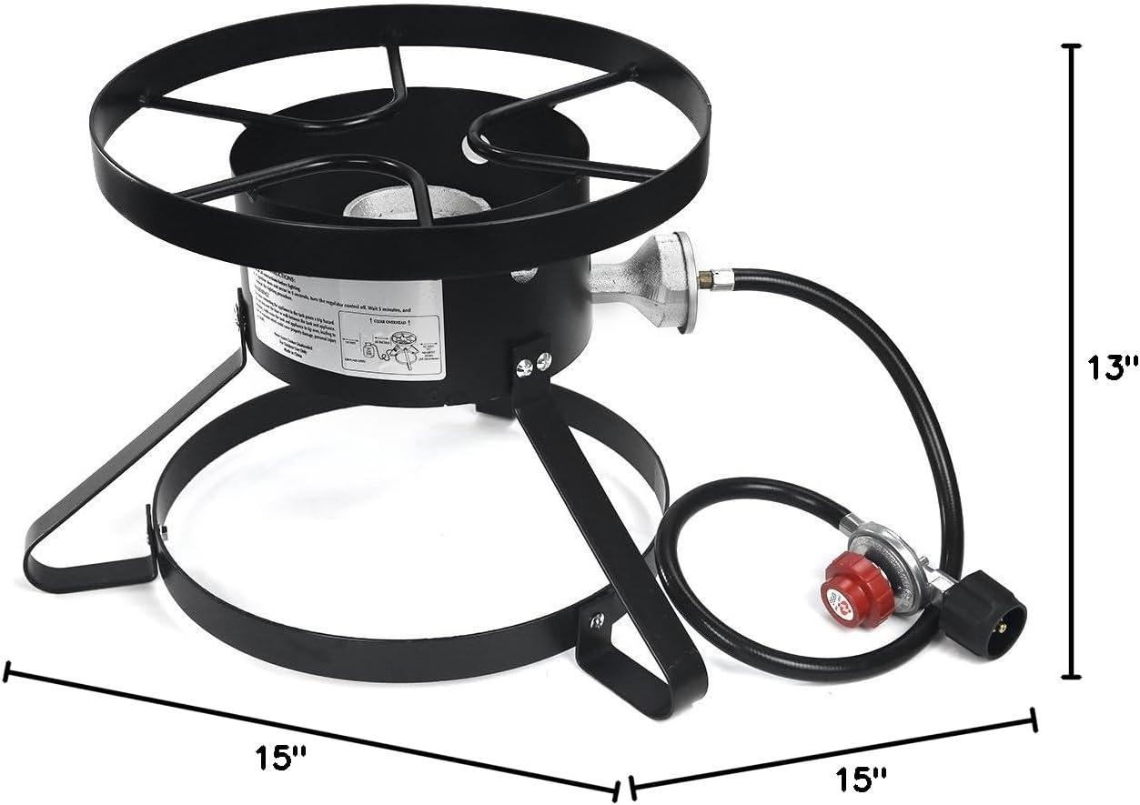 High-Pressure Black Steel Outdoor Single Burner Propane Stove