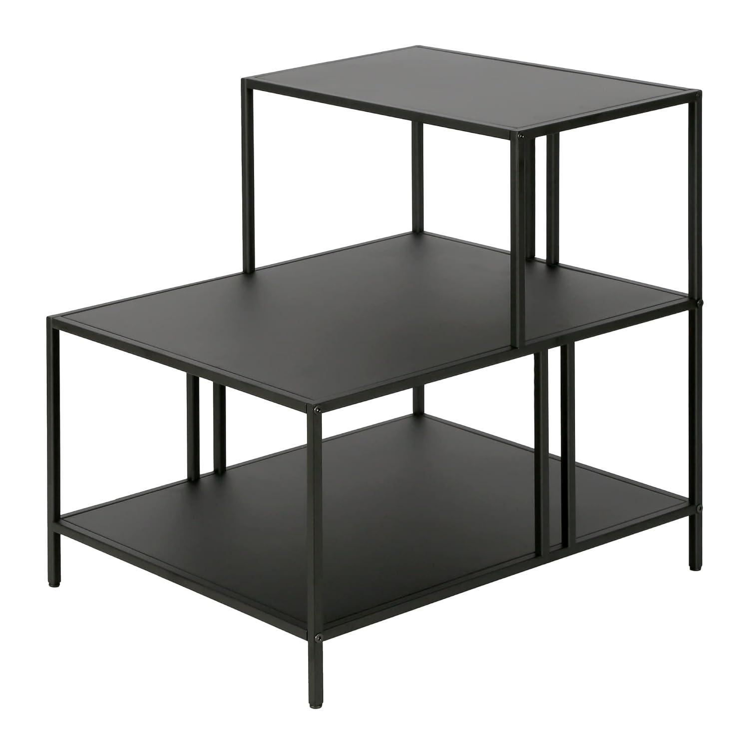 Evelyn&Zoe Cortland 20" Wide Rectangular Side Table, Blackened Bronze