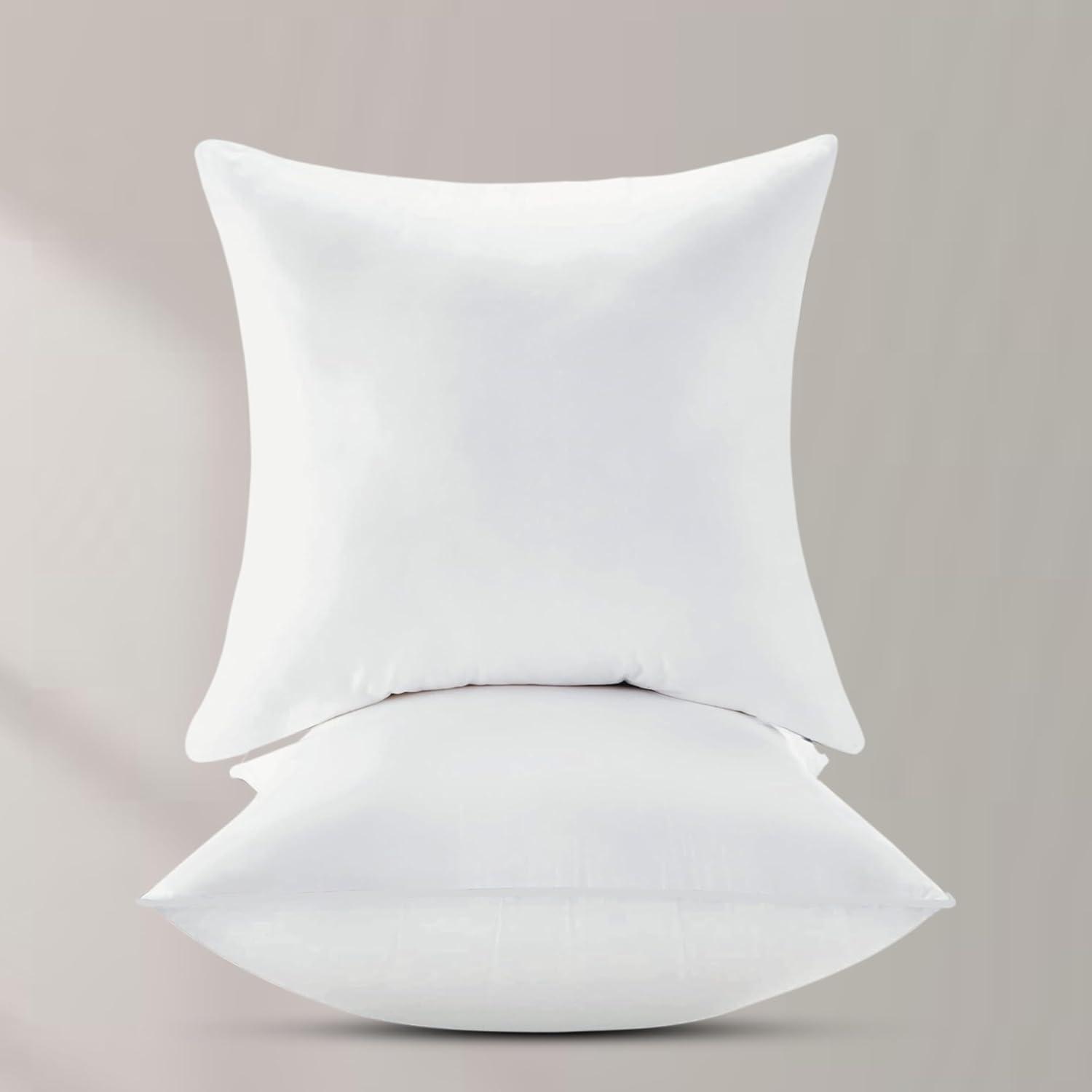 Premium Organic Cotton Pillow Insert, 100% White Duck Feather Filling