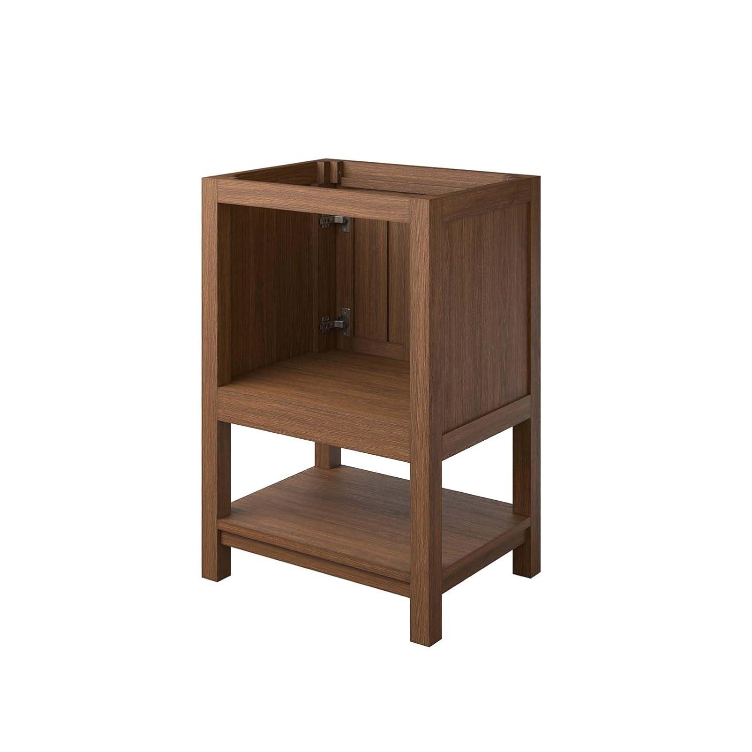 Modway Ashlyn 24” Wood Bathroom Vanity Cabinet (Sink Basin Not Included) in Walnut