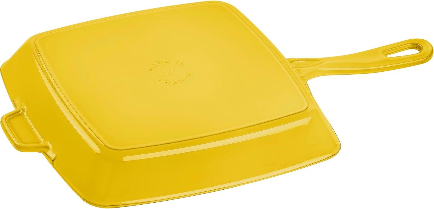 Staub 12" Citron Enameled Cast Iron Square Grill Pan