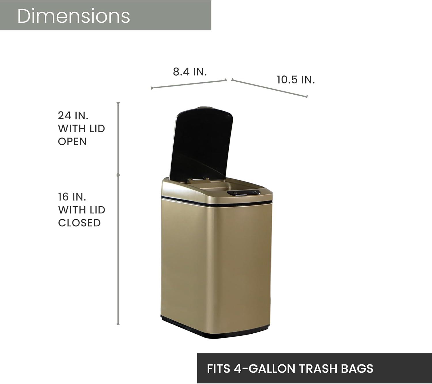 Hanover Steel Motion Sensor Waste Basket - 3.2 Gallons