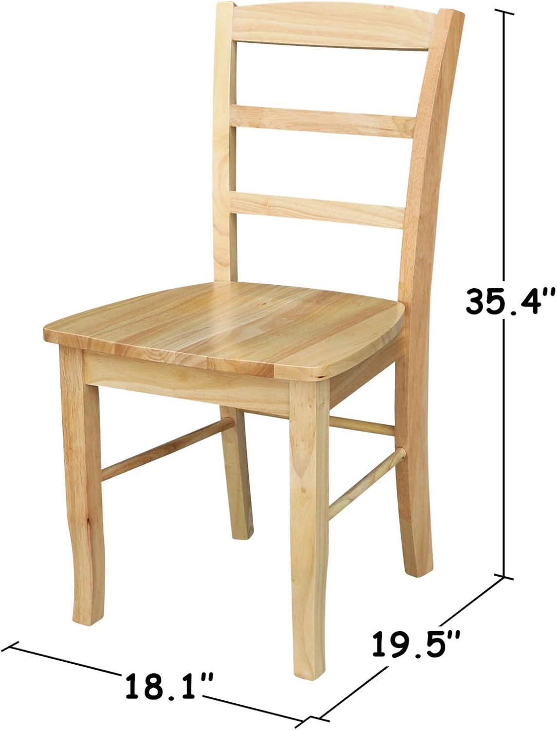 Natural Wood Ladderback High Side Chair Set