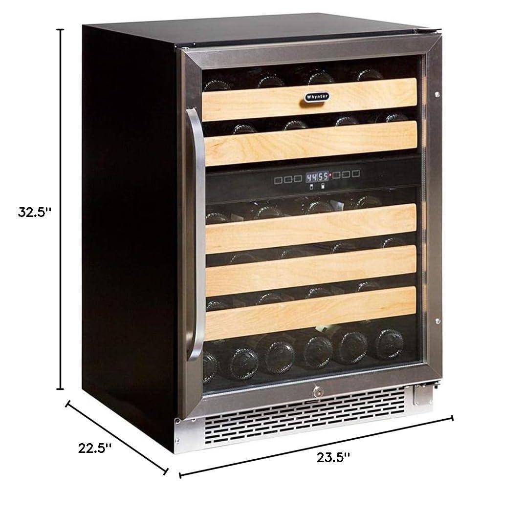 Whynter 46 Bottle Dual Zone Built-In Wine Cooler