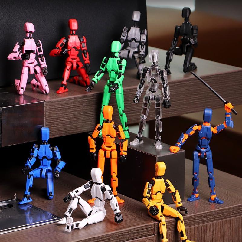 5PCS Assembly Completed T13 Action Figure 3D Printed Multi-Jointed Movable,Lucky 13 Action Figures,Multi-Articular Action Figures,Desktop Decorations,Creative Gifts (5 Colors)